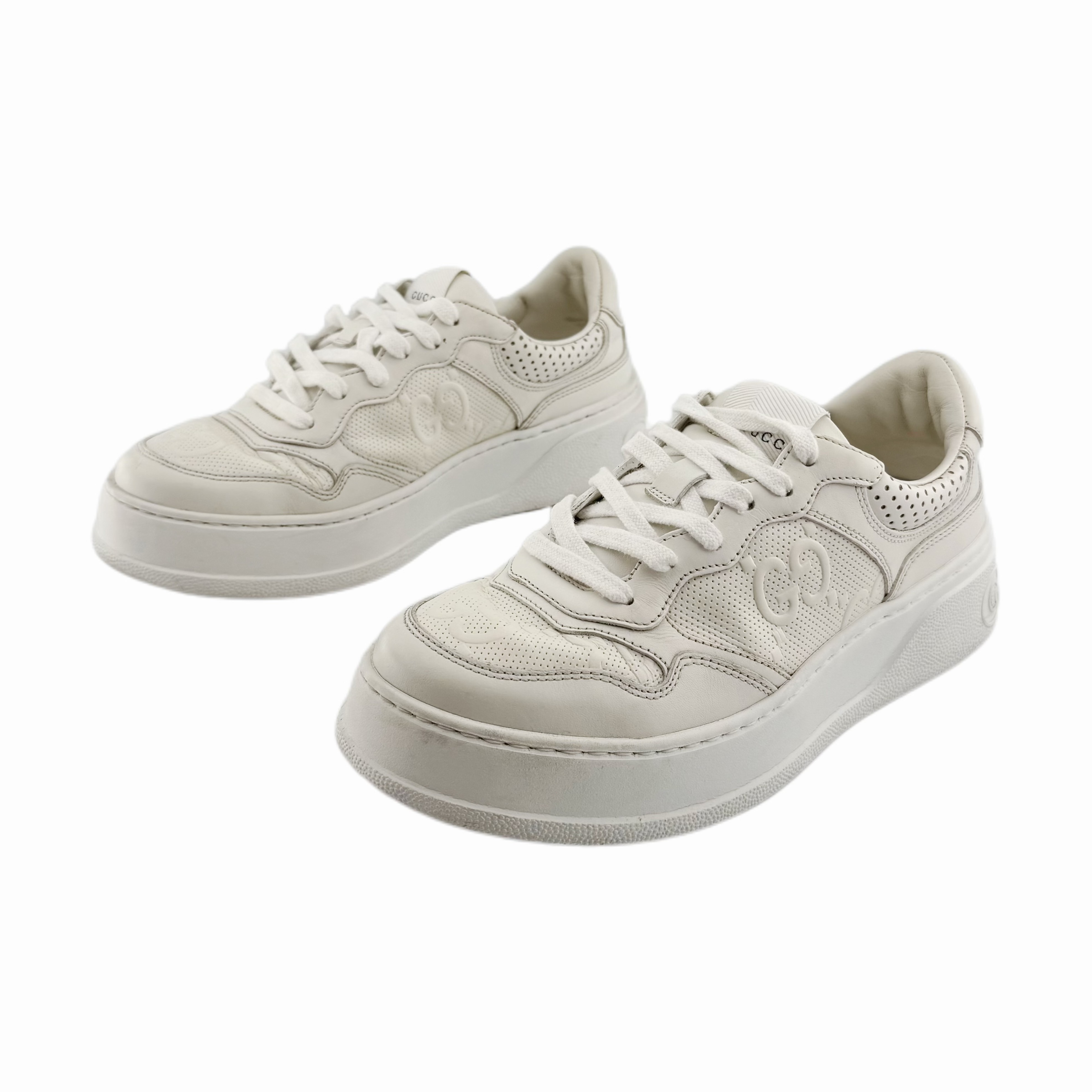 95新 GUCCI/古驰 GUCCI/古驰 37.5码 Embossed 饼干鞋 D3709