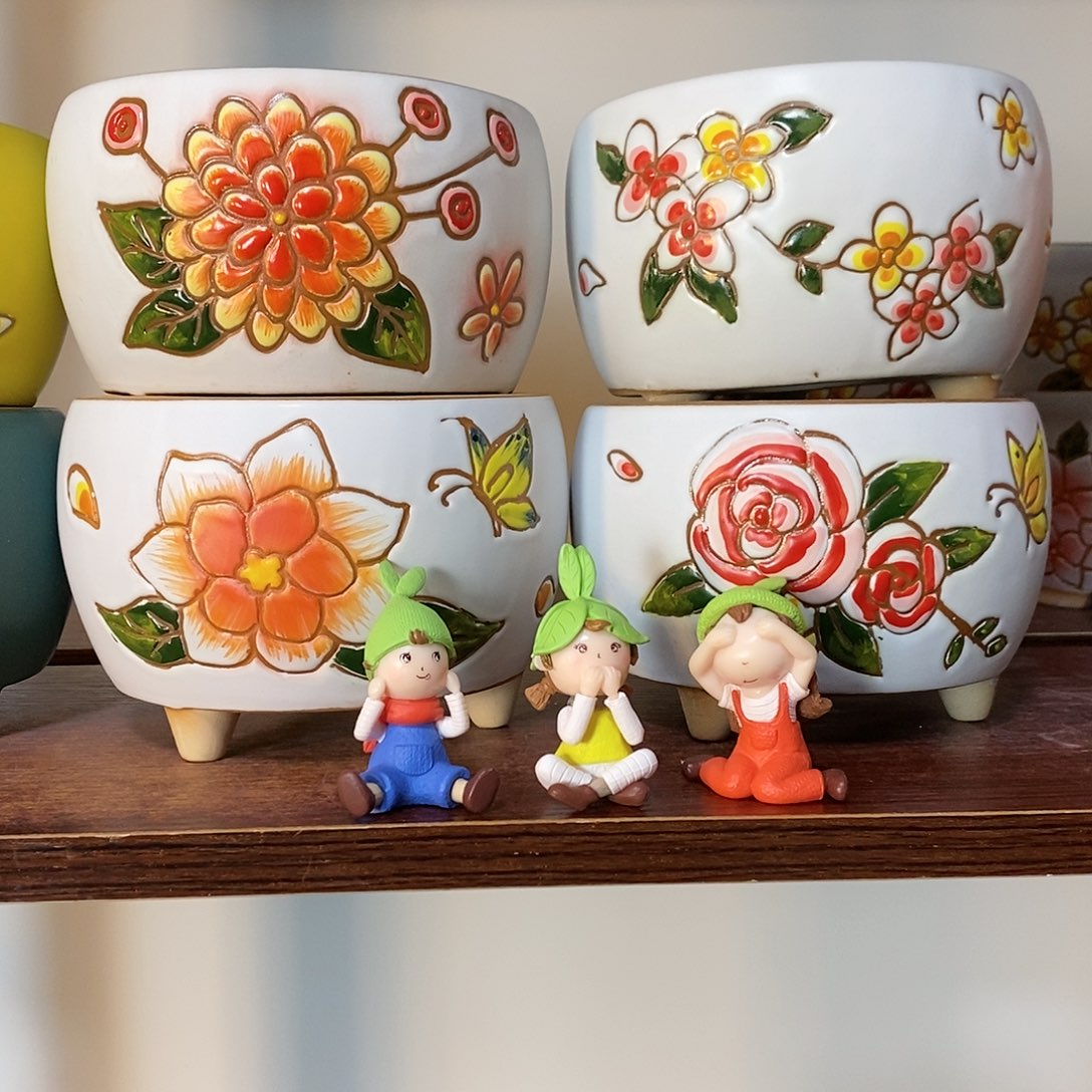 红陶韩式多肉植物花盆