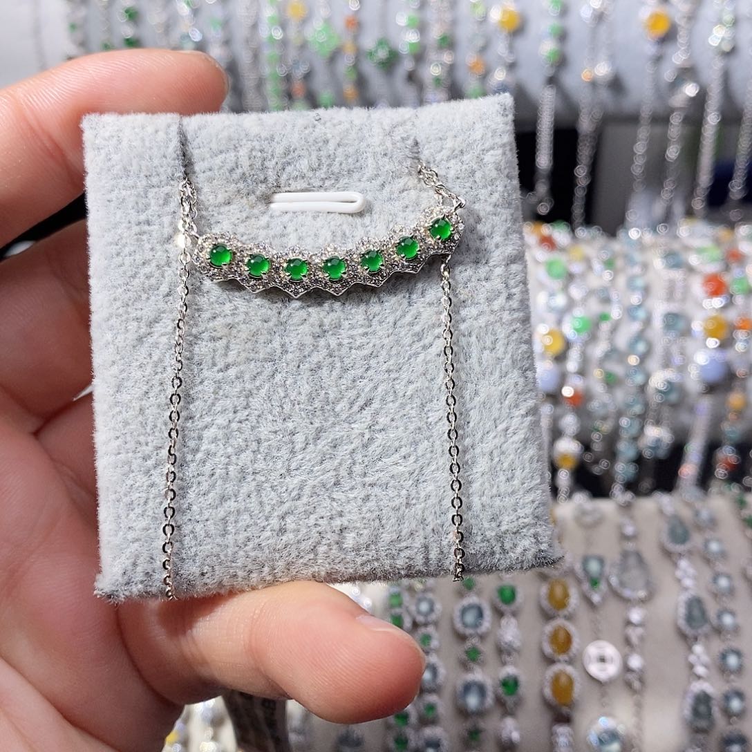 翡翠银S925镶嵌颈饰