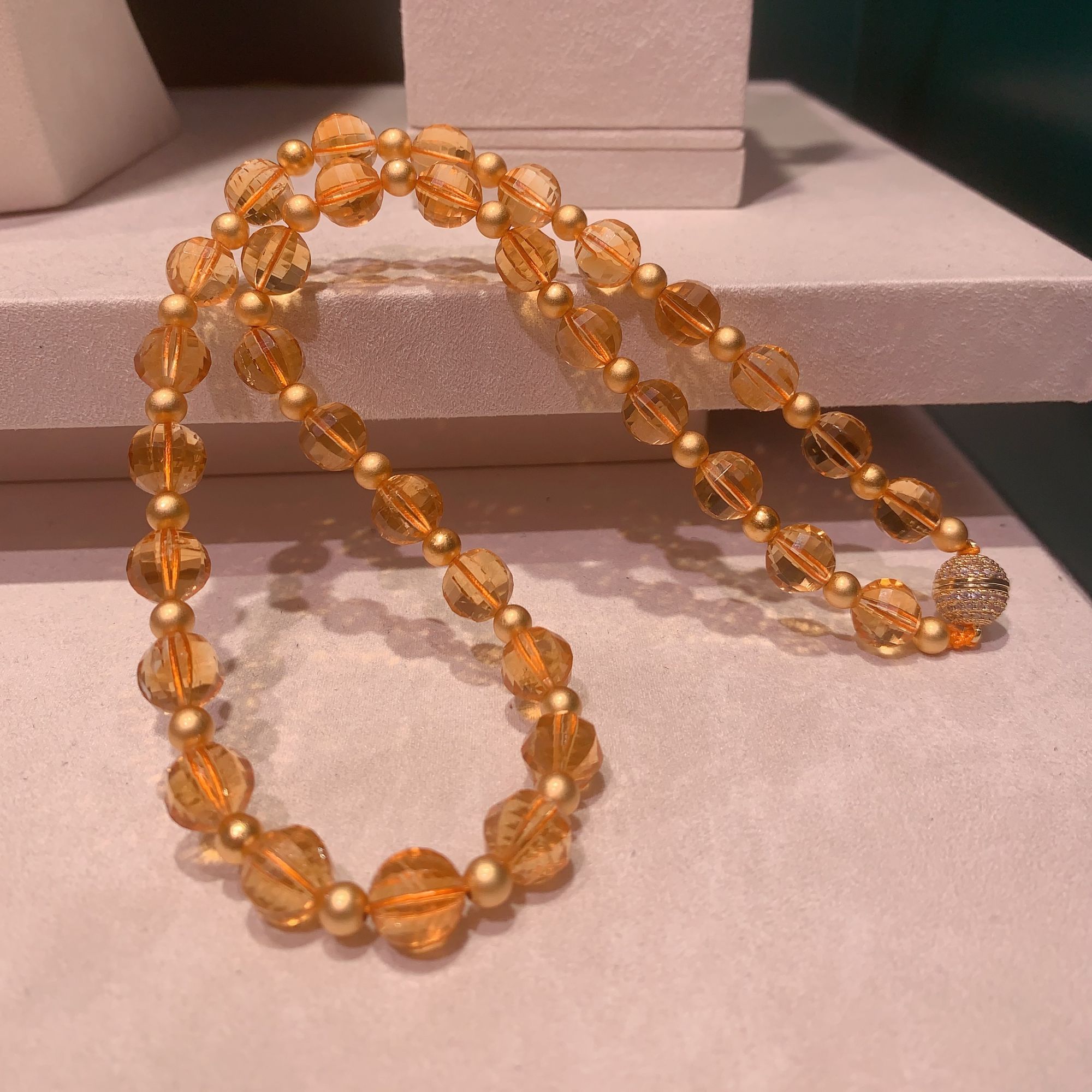 黄晶项链奢华大气优雅时尚