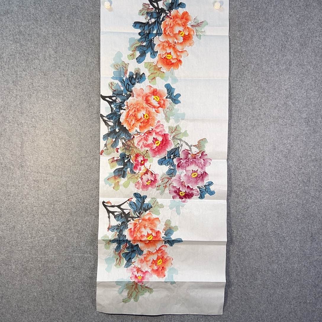 国画858 花鸟在树丛的顶端鸣叫叫声响