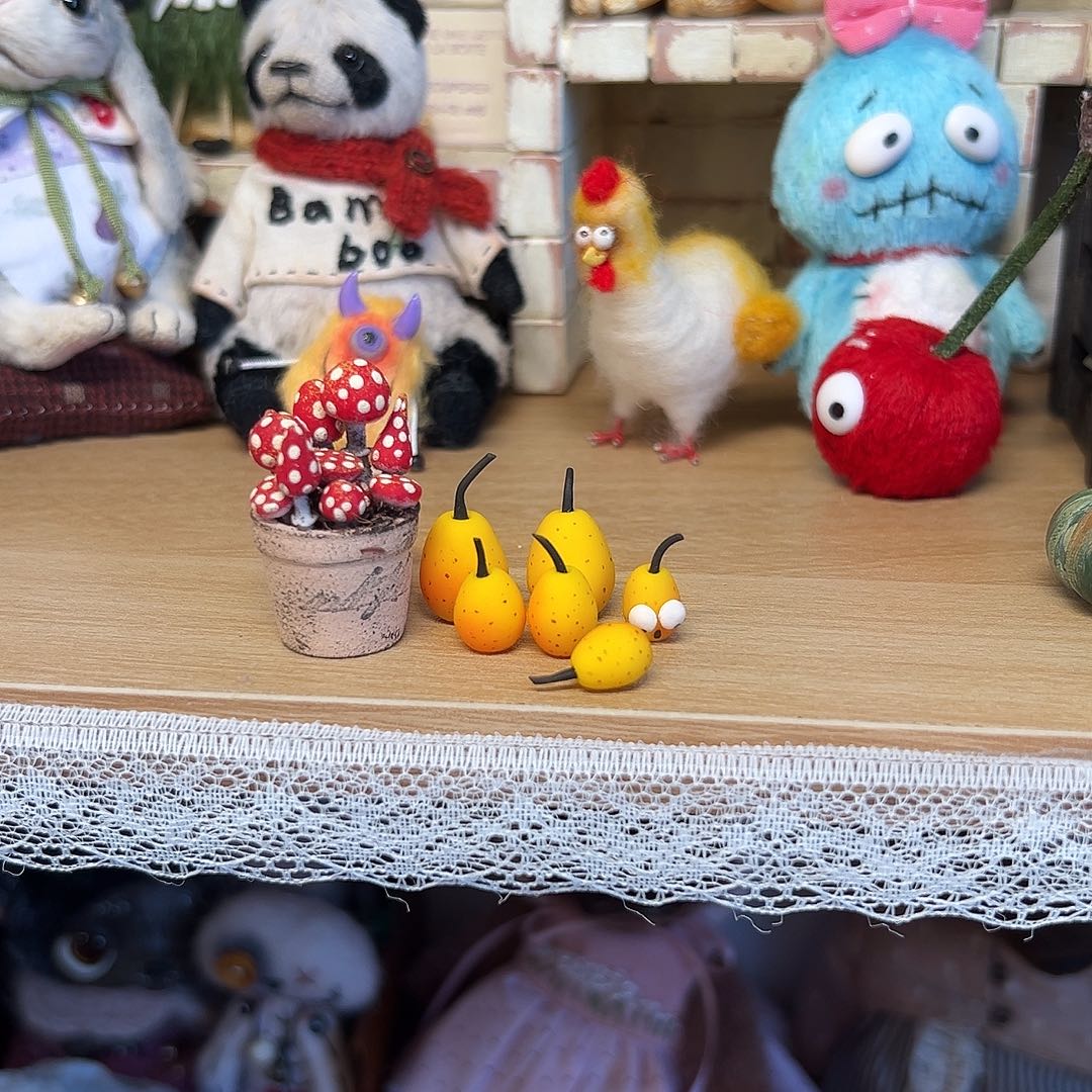 手工制作娃用小盆栽加梨子