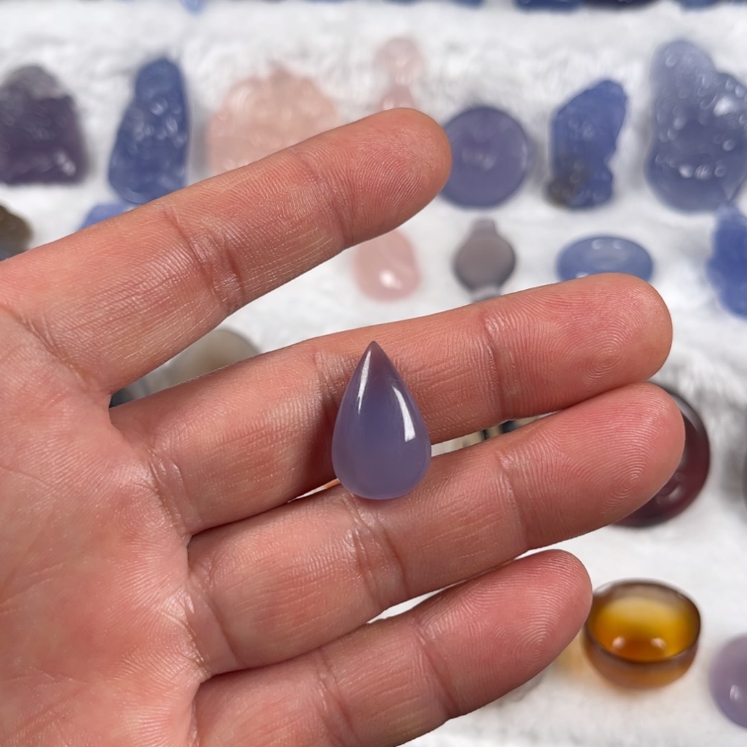 玛瑙吊坠未镶嵌蓝玛瑙水滴