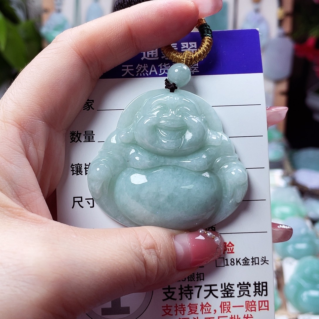 翡翠未镶嵌颈饰佛公02