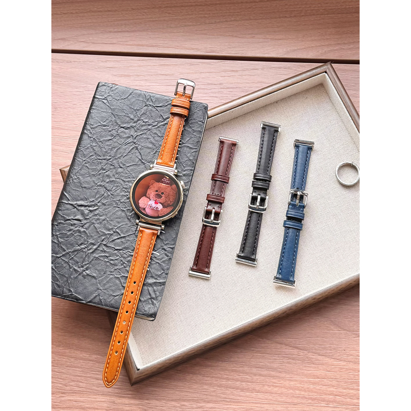 时亿适用华为gt4 5 6油蜡皮手女款表带适用多款手表经典时尚女款