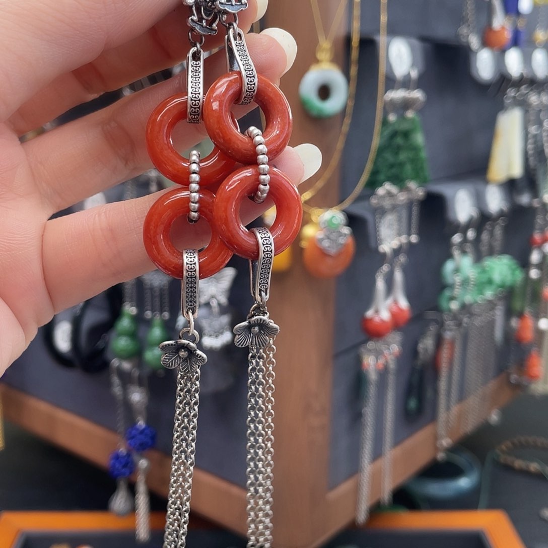 翡翠耳饰银S925镶嵌紫**焱066gjmhhhh