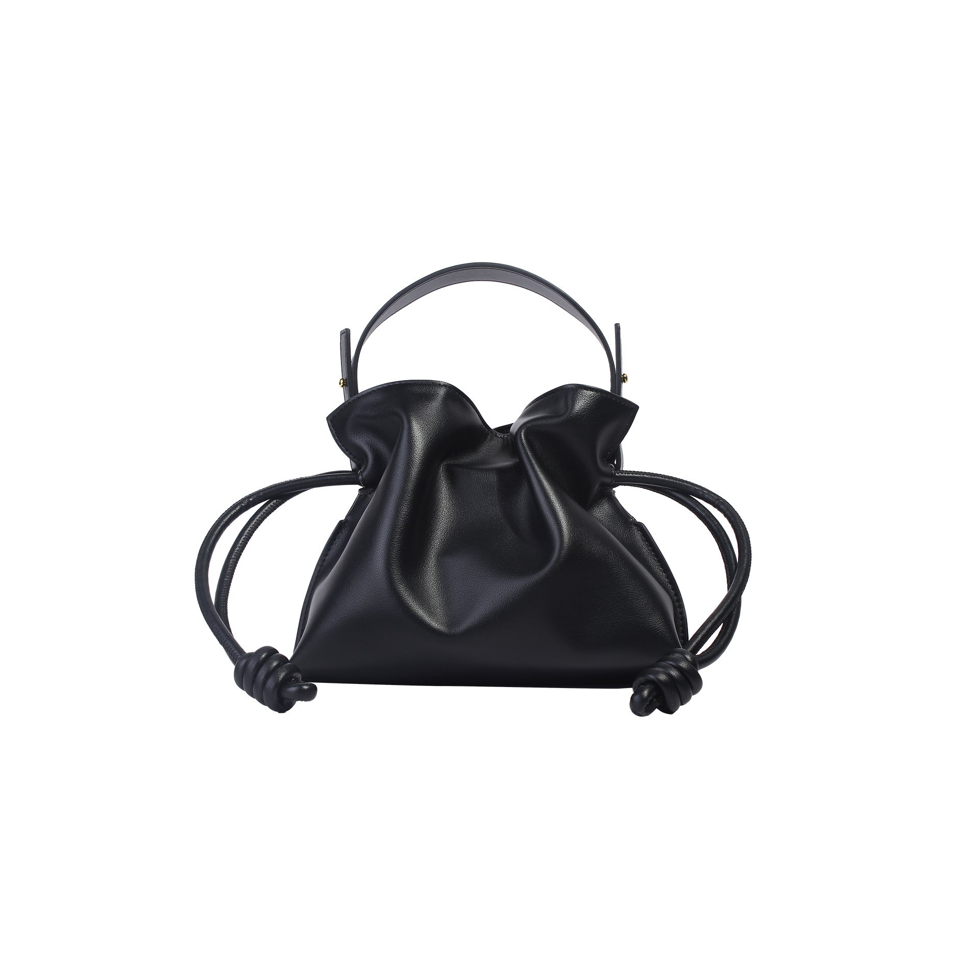 纯色福袋小众设计真皮腋下斜挎包小号BK-5888-午夜黑