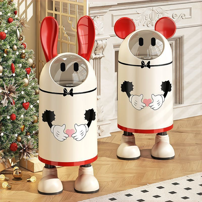 爆款垃圾桶兔兔耳朵小熊耳朵带腿可爱垃圾桶摆件垃圾桶超高颜值