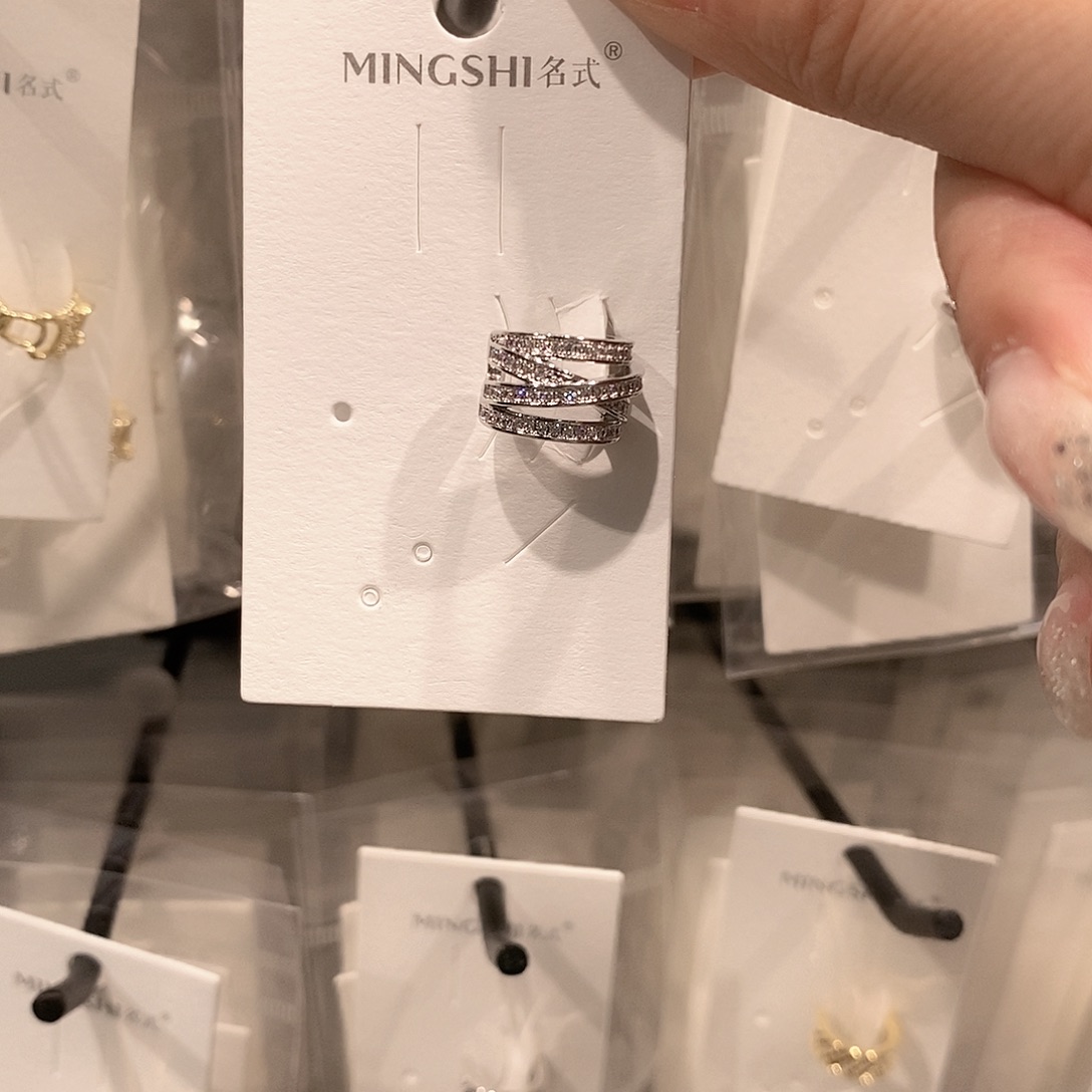 铜合金925银四层钻钻耳骨夹