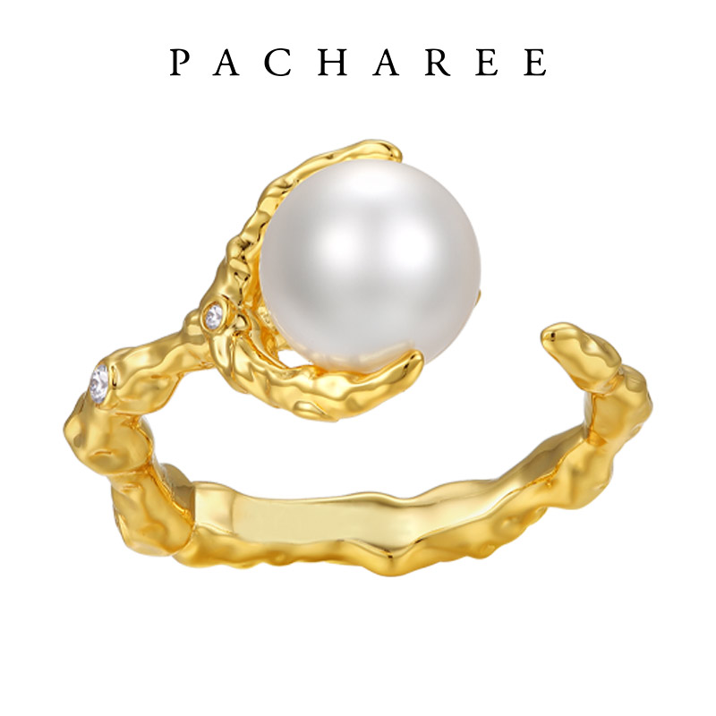 合金仿珍珠戒指 玲珑流光系列玲珑流光戒指-500025