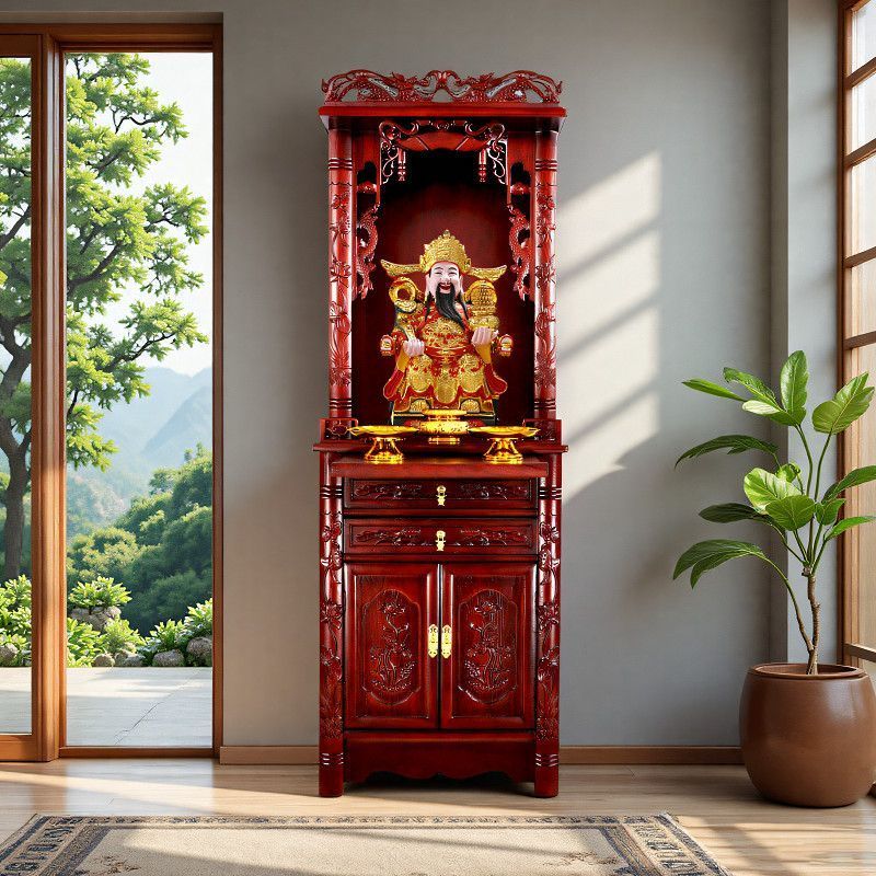 佛龛神台立柜供奉架神龛供奉桌财神爷菩萨供奉台实木佛像家用供桌