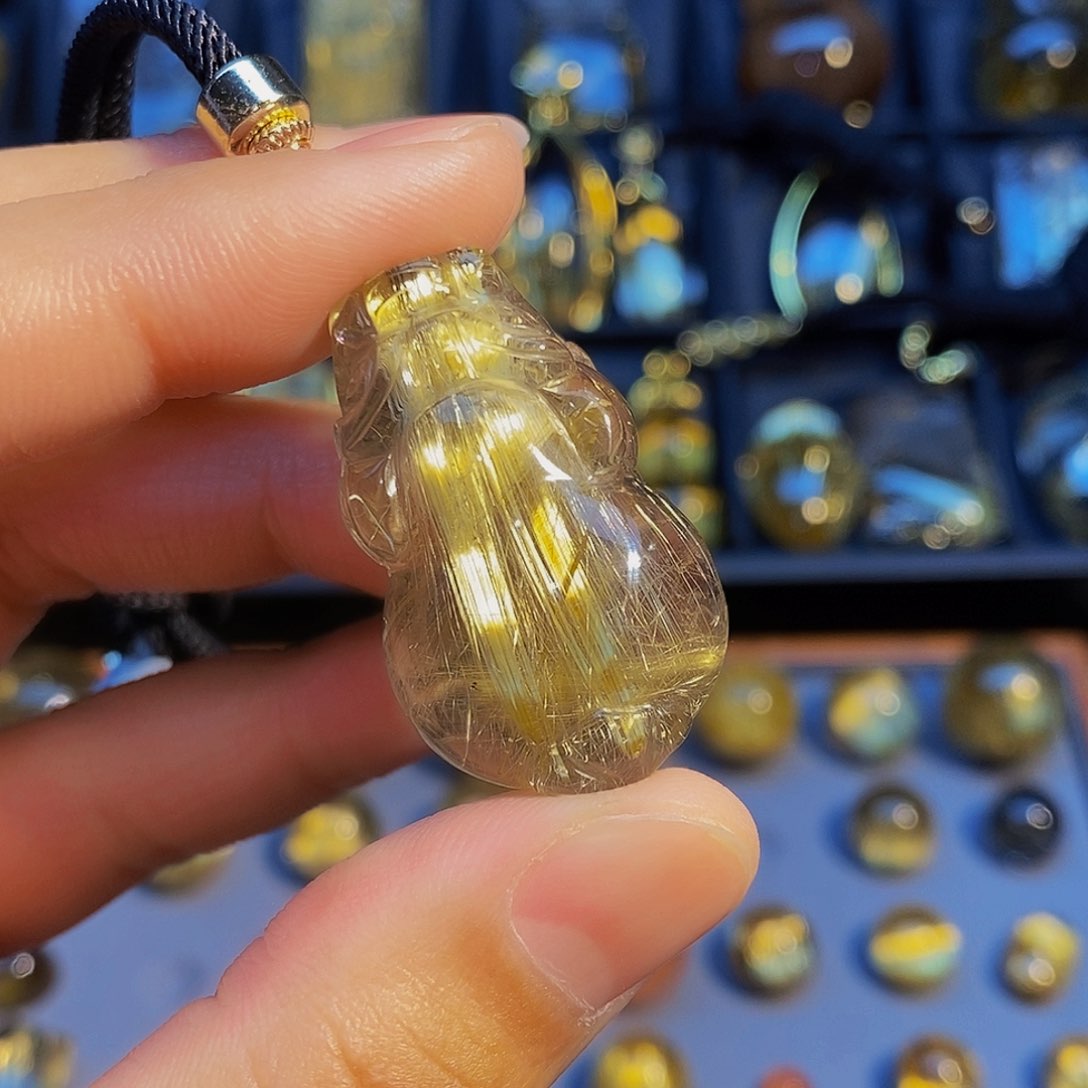 水晶颈饰未镶嵌蜗*天然发晶貔貅吊坠