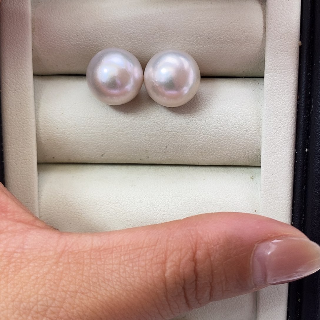 淡水珍珠耳饰18K金镶嵌