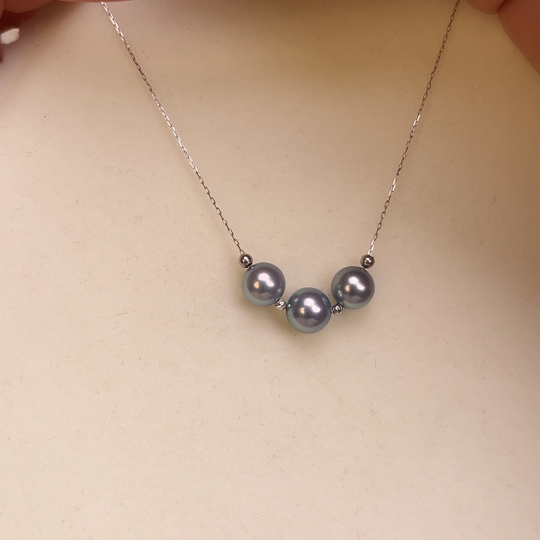 颈饰18K金镶嵌海水珍珠