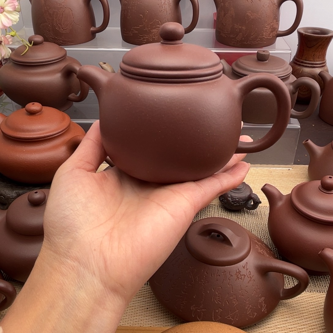 紫砂茶壶紫泥匏尊微瑕