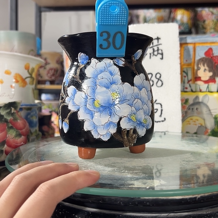 景德镇幸运花盆手绘韩式花盆