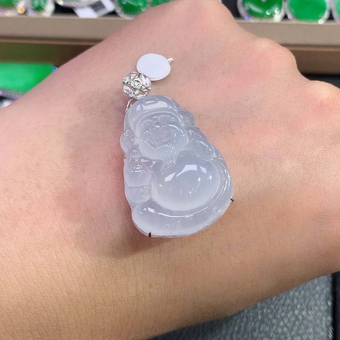 翡翠吊坠(赠链)18K金镶嵌