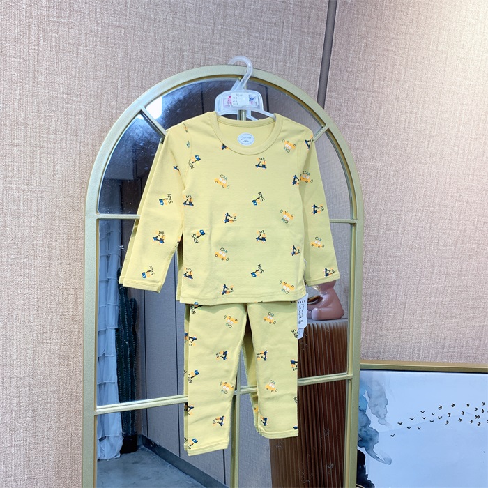 AJ086  宝宝黄色秋衣套装