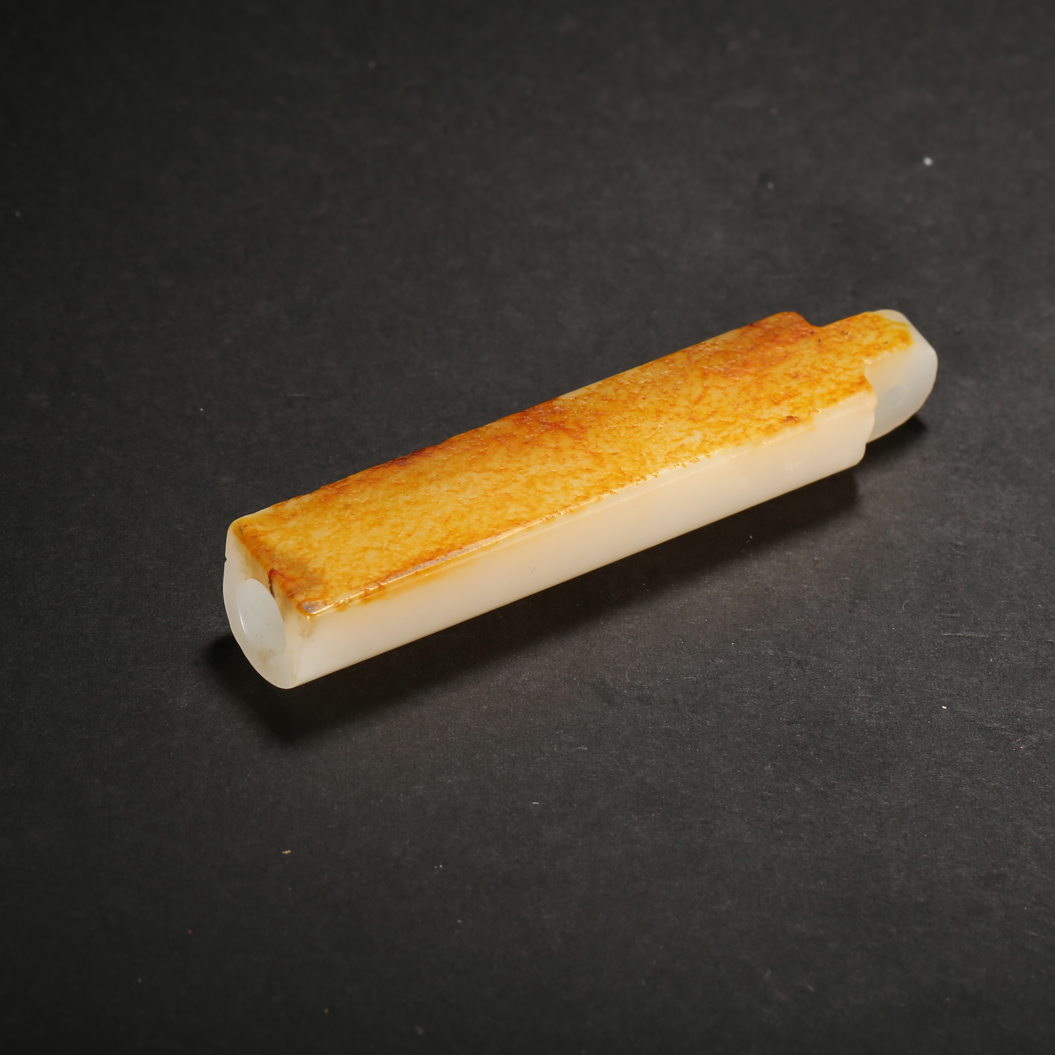 清代*白玉留皮翎管/WBLFJ25092865/和田玉【北京文博】