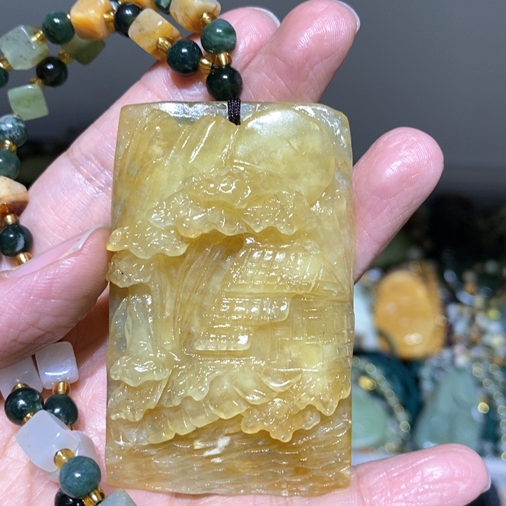 蛇纹石玉毛衣链未镶嵌