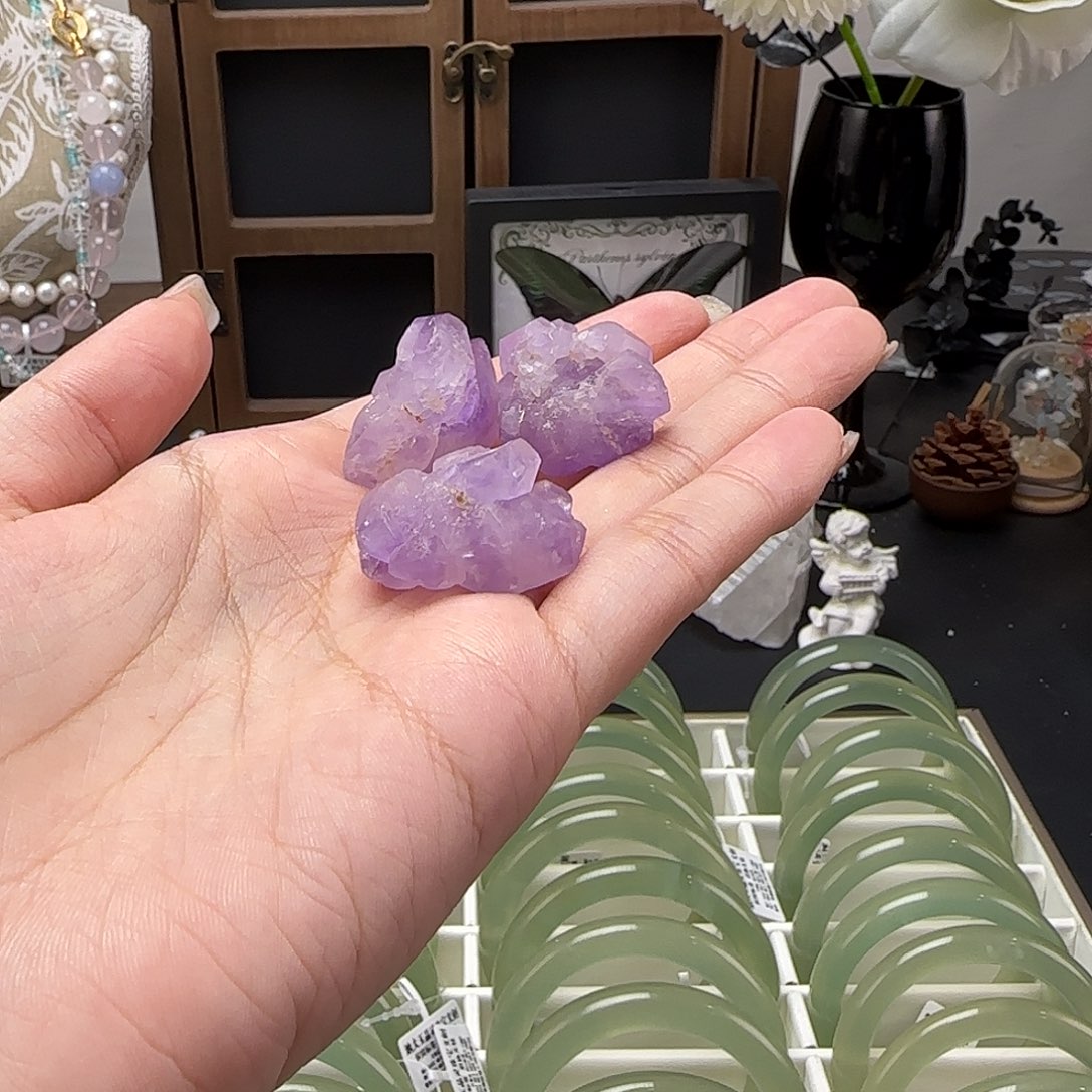 未镶嵌大型摆件（非配饰）水晶紫水晶原石拍一发三