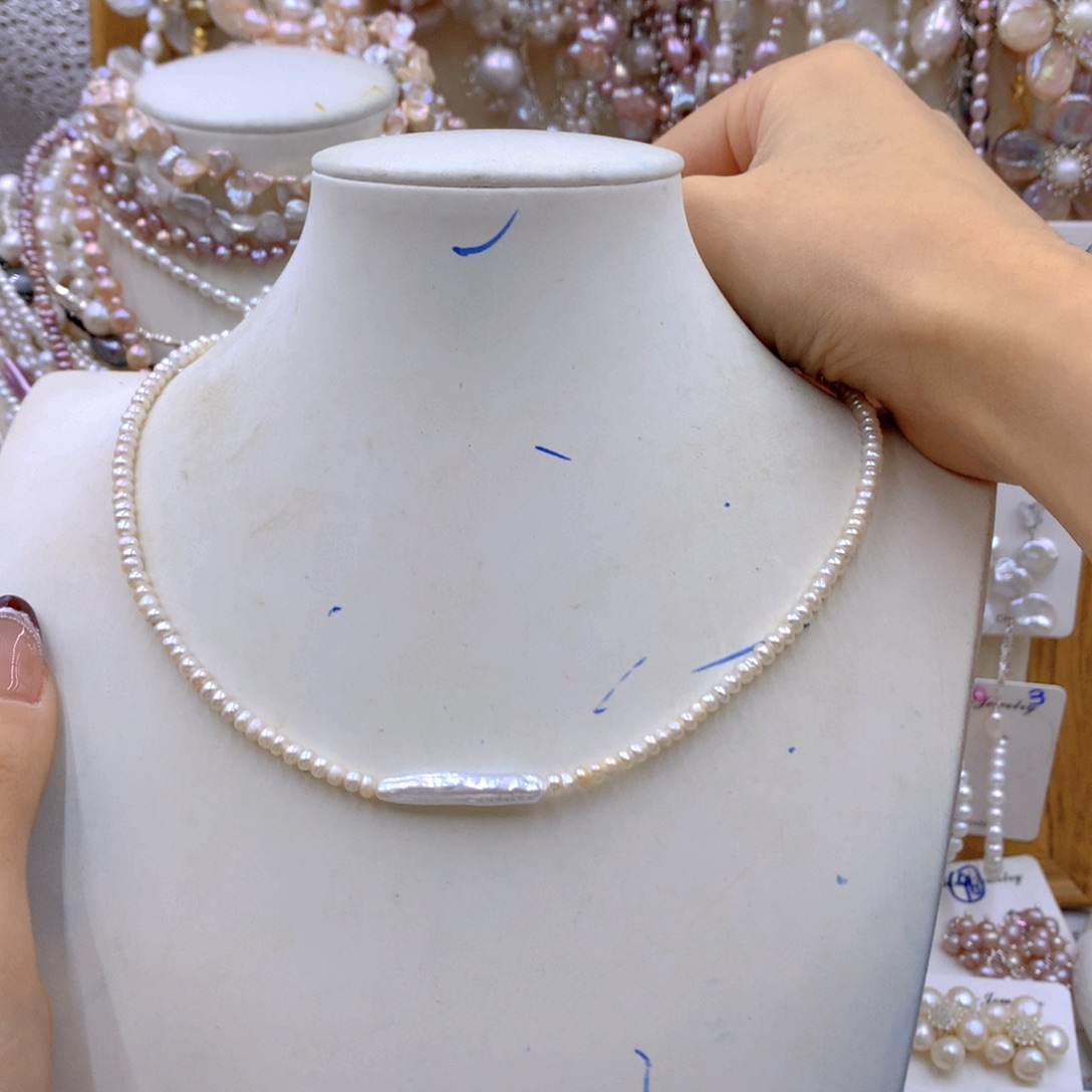 淡水珍珠耳饰银S925镶嵌