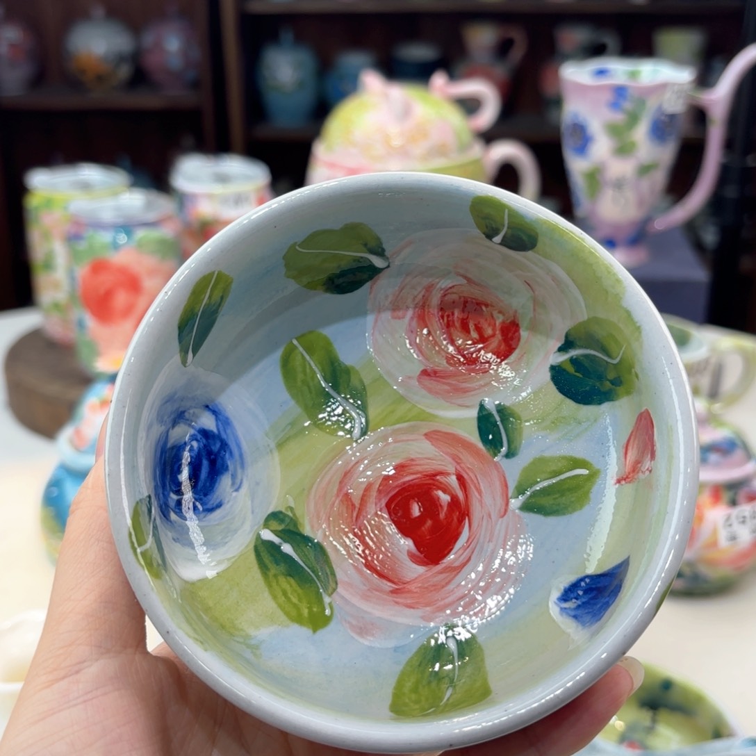 景德镇手绘高温釉下彩陶瓷茶具