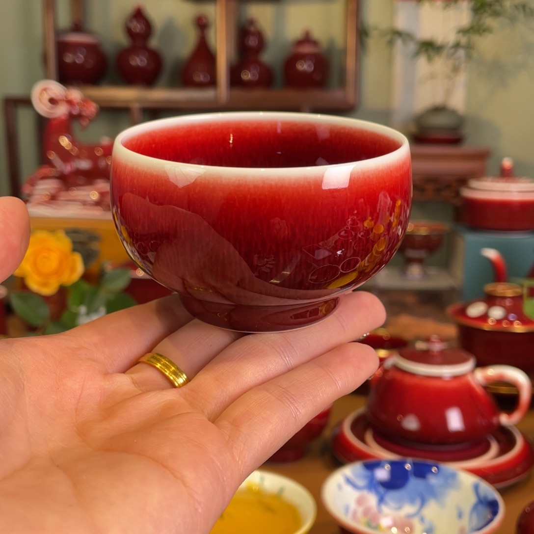 清欢雅玩原矿郎红福利禅定杯
