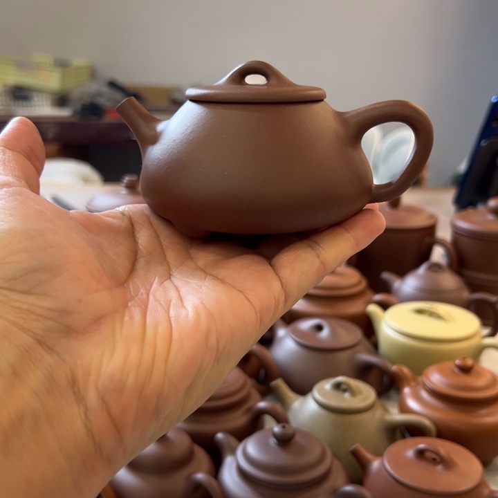 茶杯紫砂半手工平盖石瓢180cc中槽清