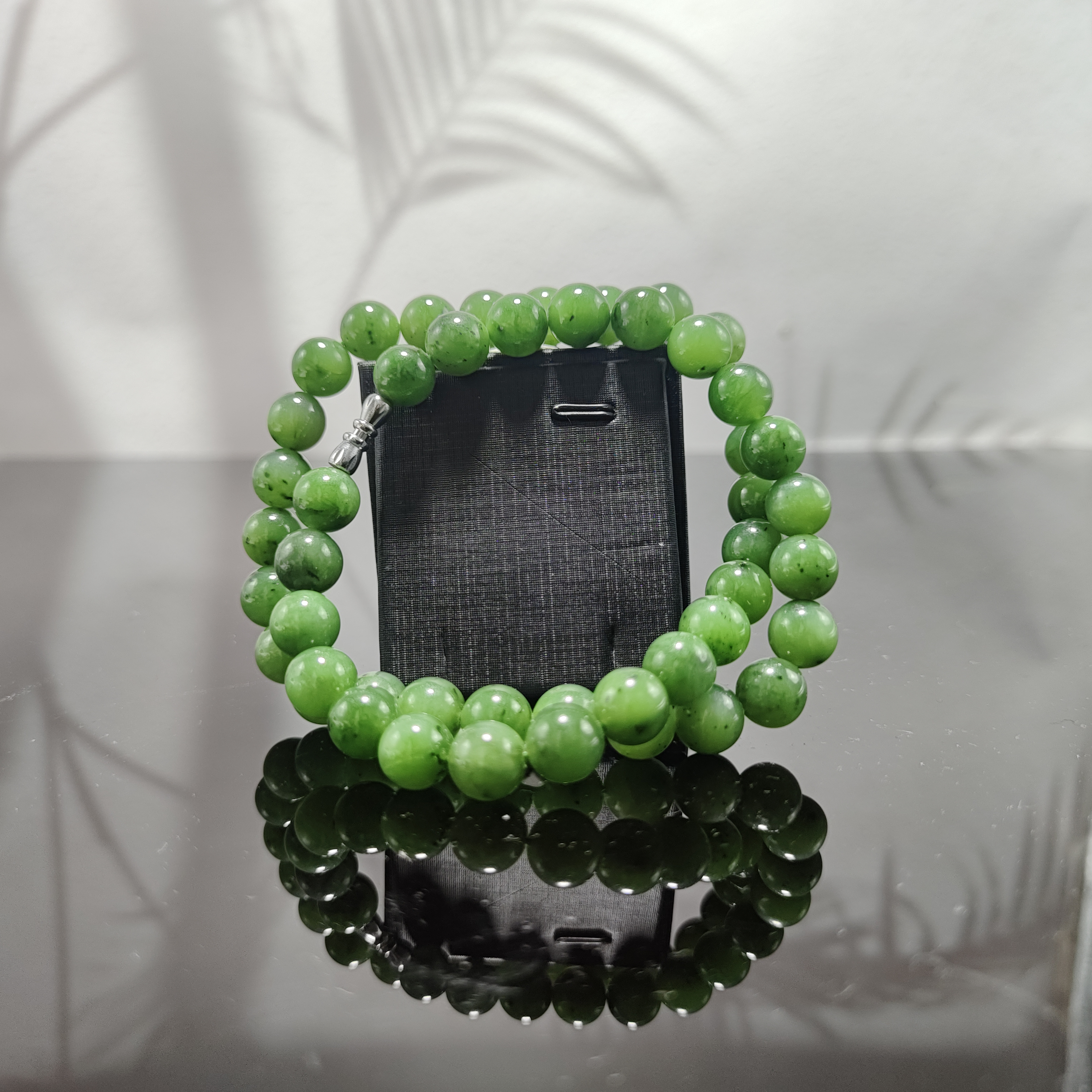 E和田玉碧玉圆珠项链2766