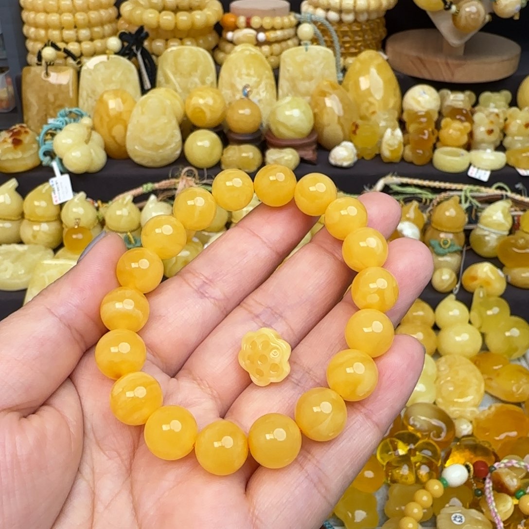 未镶嵌蜜蜡手串1***?定制款蜜蜡手串