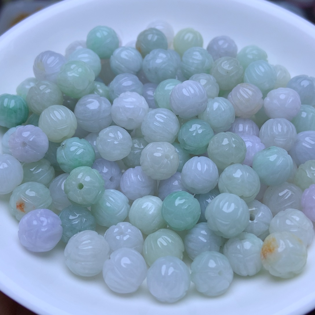 未镶嵌手链翡翠卡8.7莲花珠10个
