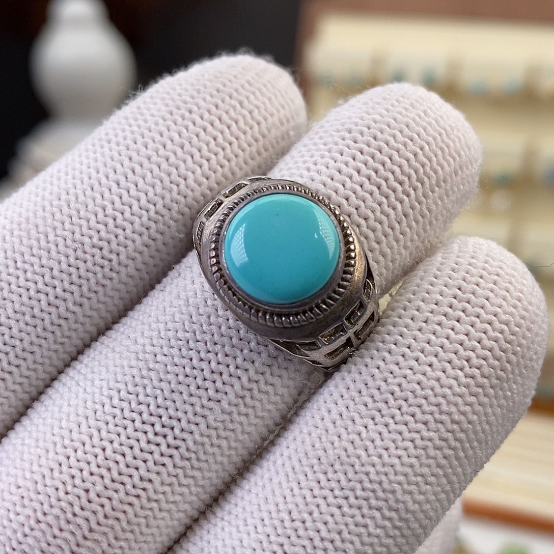 绿松石戒指银S925镶嵌