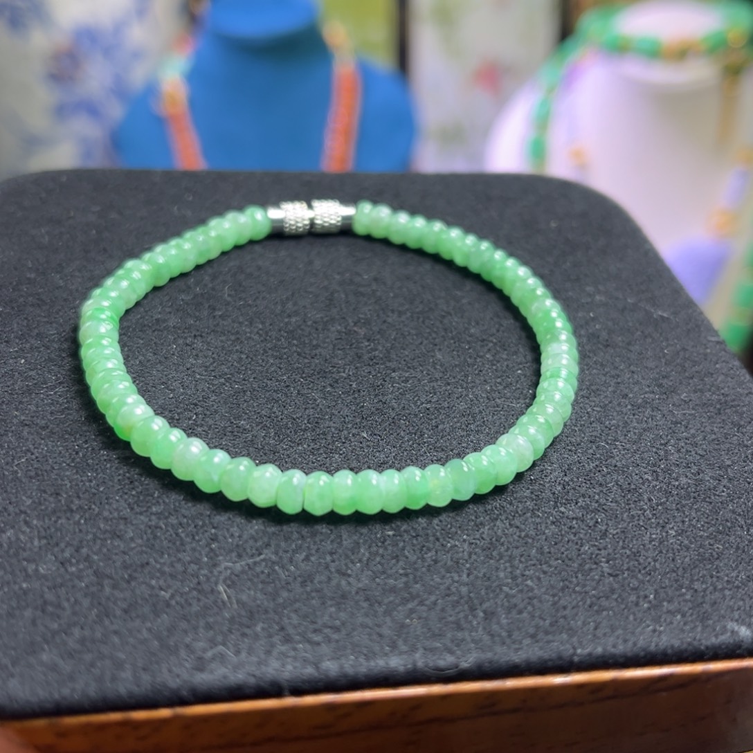 翡翠未镶嵌颈饰天然翡翠手链