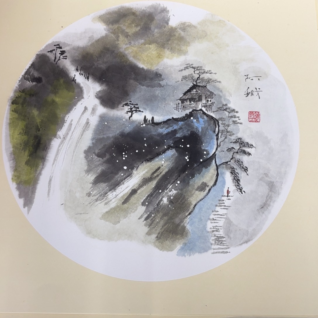 国画50斗方山水赵铁手绘赵