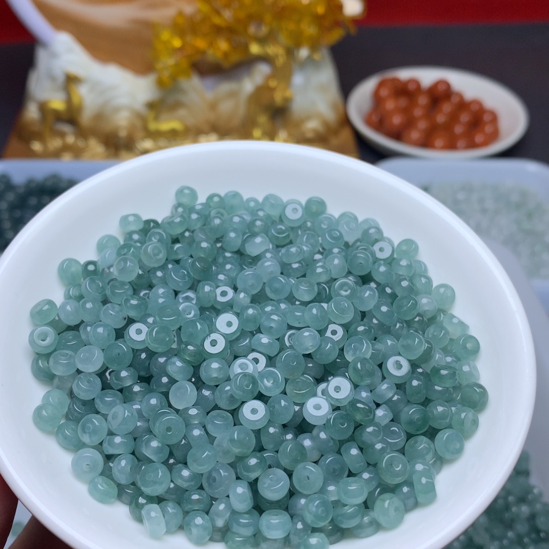 【闪购商品】翡翠手链未镶嵌卡3乘6冰蓝水算盘50个