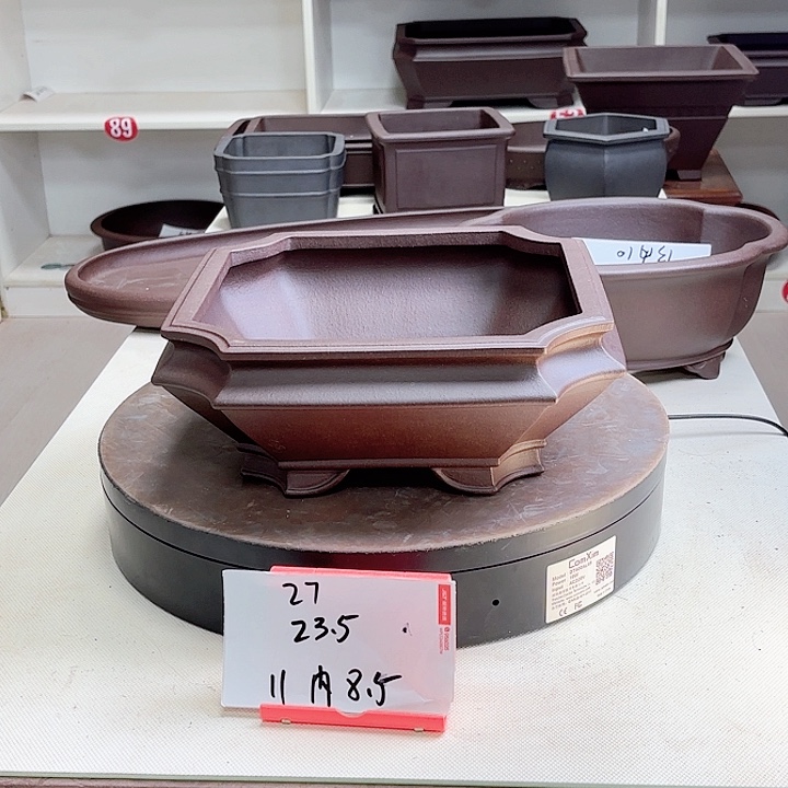 紫砂花盆切角小四方