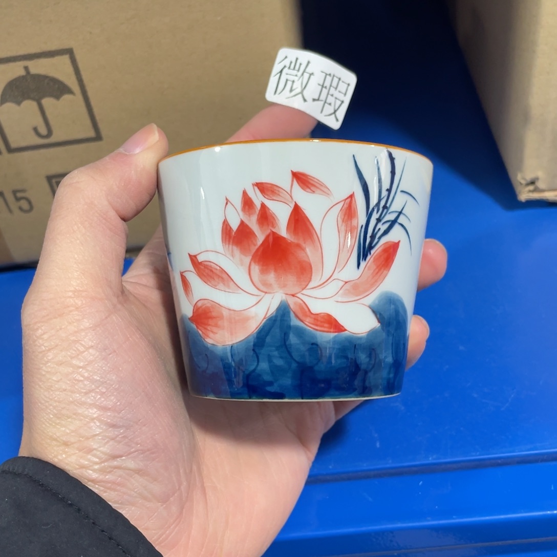釉下手绘茶具微瑕