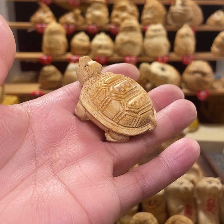 竹竹根雕乌龟手把件