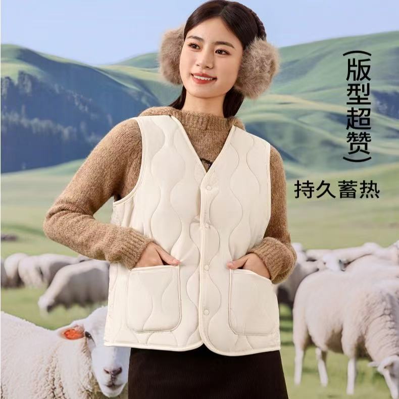 女款冬款马甲珍毛绒马甲羊绒马甲时尚女士加绒保暖