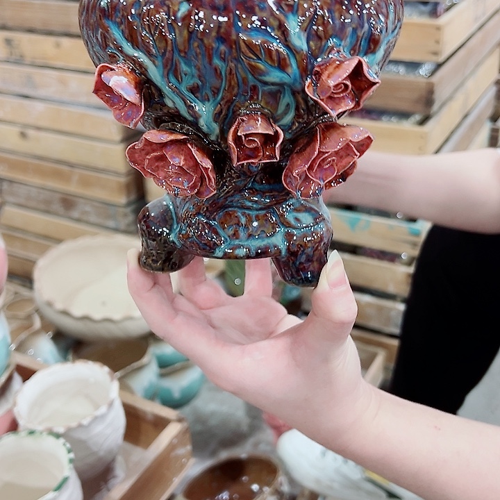 有孔，凑单福利满10元发货陶瓷多肉花盆！