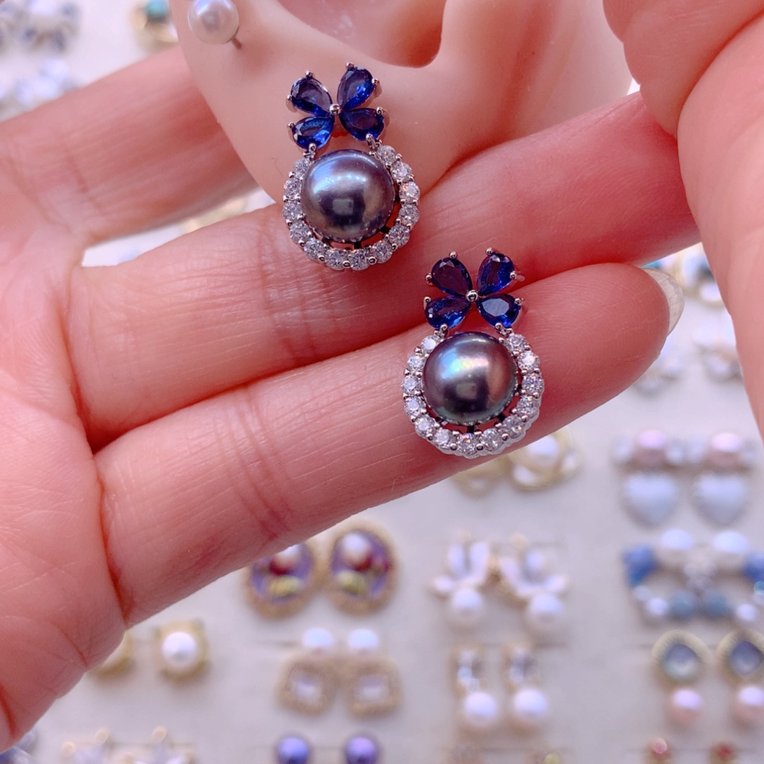 耳饰合金淡水珍珠