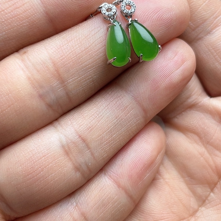 和田玉颈饰银S925镶嵌