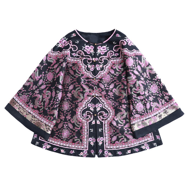 「粉凤舞」乐锦坊复古国风手工原创设计百搭刺绣国潮女装汉服上衣