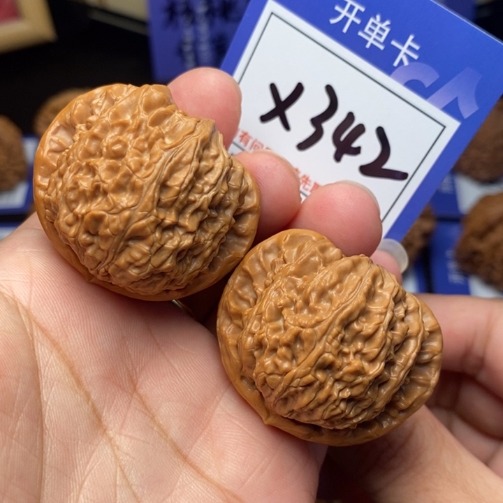 文玩核桃把件40白狮子x342