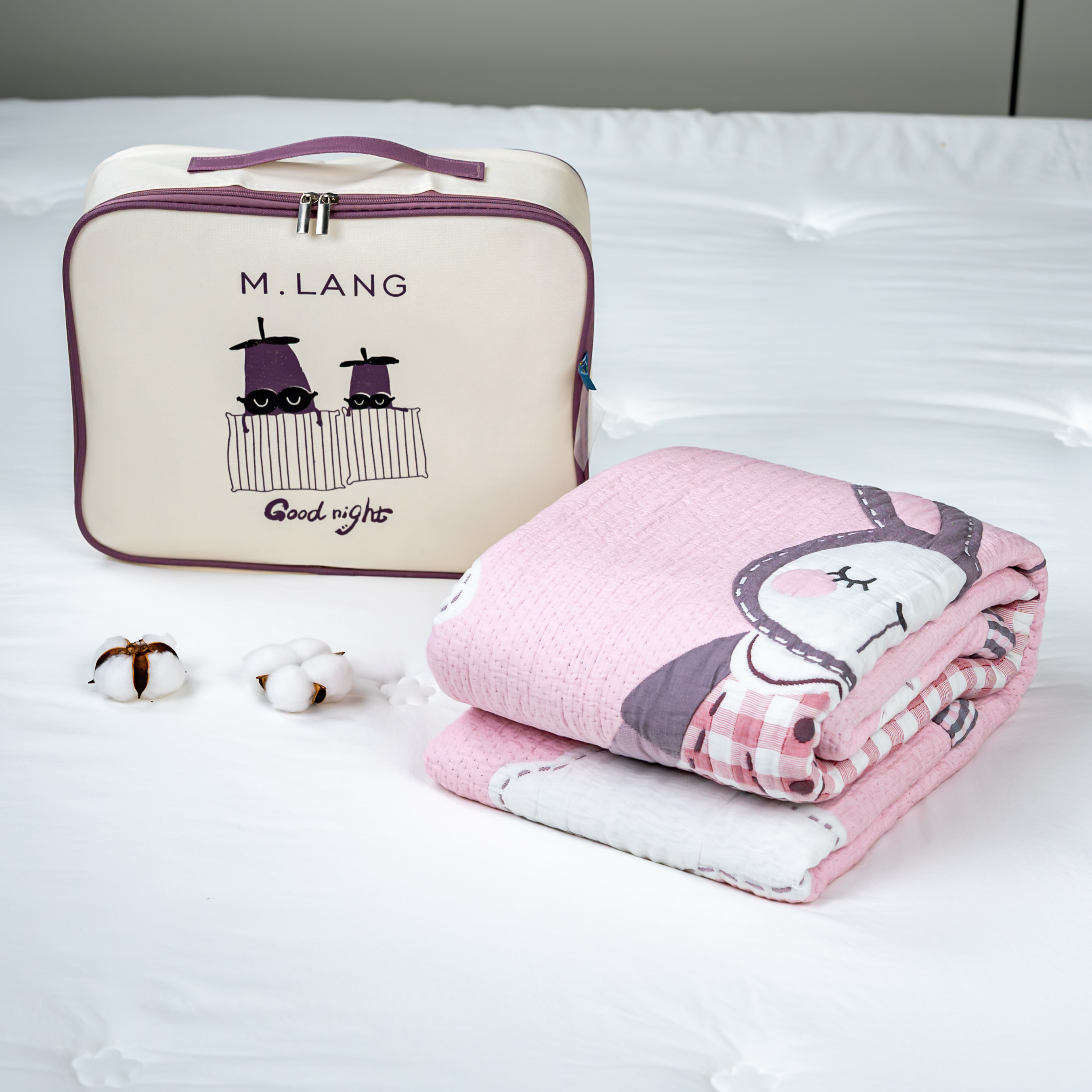 【京かわ会社】多巴胺凉感毯150*200cm云朵小兔