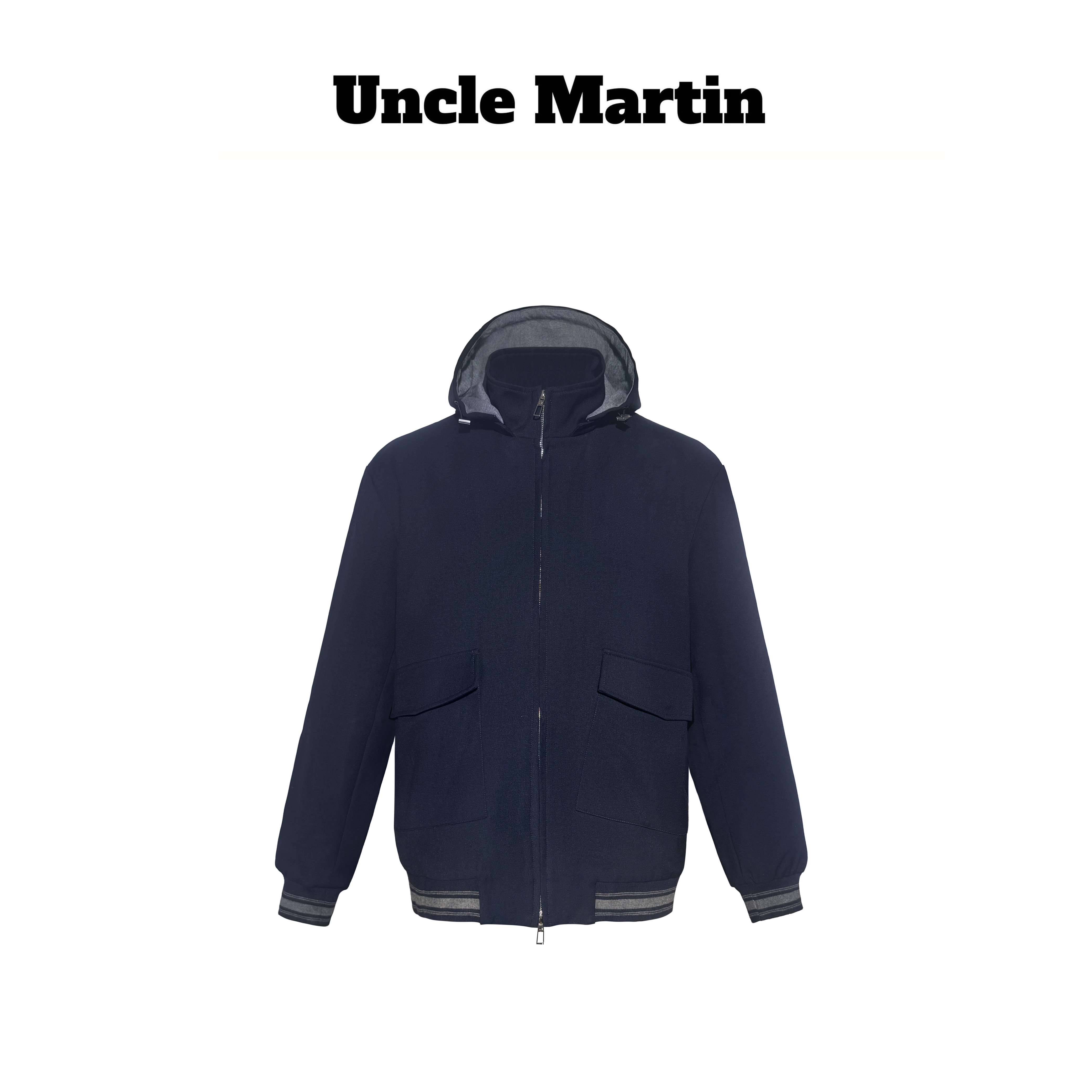 马丁叔叔 25新款秋季长袖夹克男子连帽男通勤风休闲外套-563