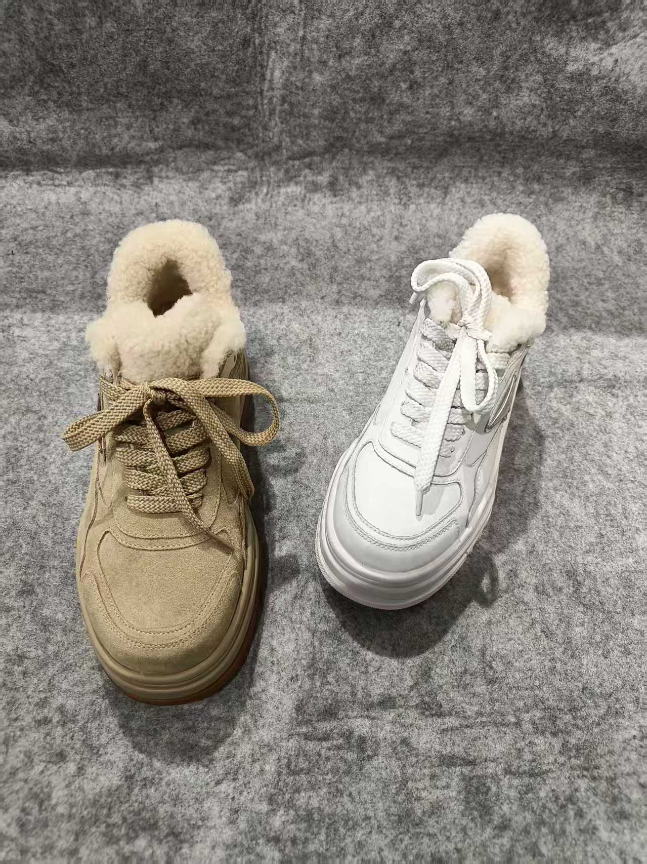 2025年品牌女鞋冬季新款真皮厚底系带圆头休闲风时尚百搭休闲板鞋