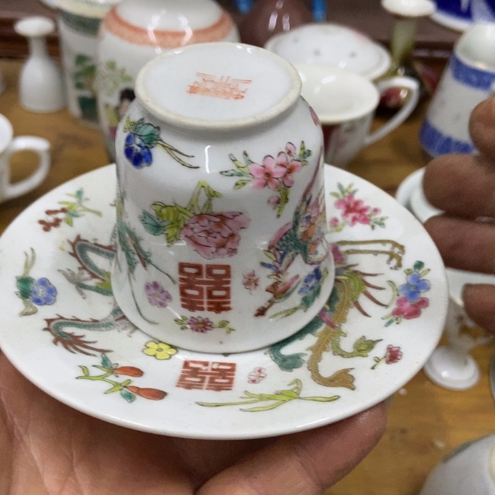 陶龙凤咖啡杯碟景德镇