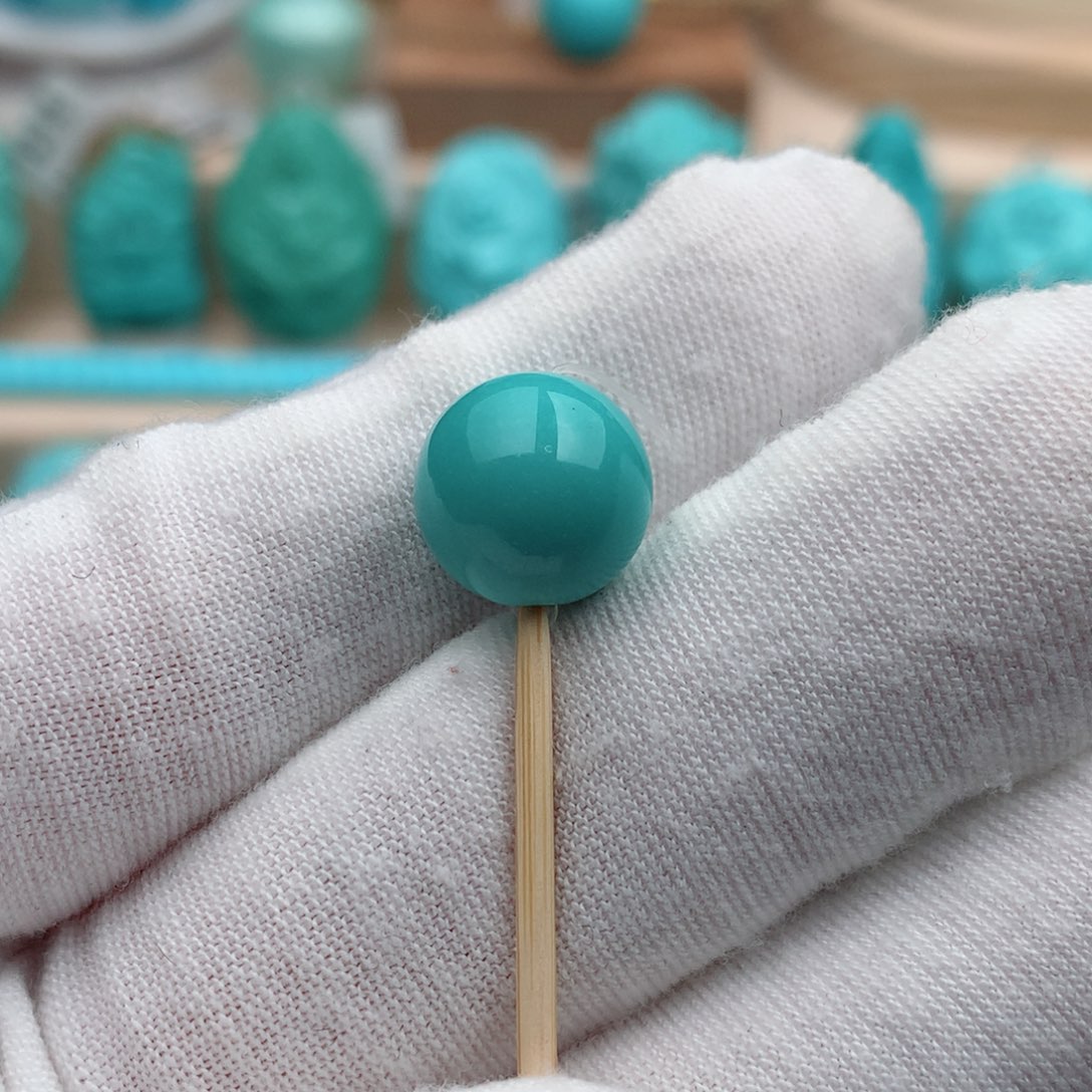 绿松石珠宝奇石未镶嵌11.3mm